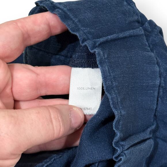 J. Jill Pure Jill Womens 100% Linen Navy Pull On Cropped Ankle Pants Medium - Picture 3 of 9